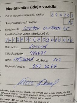 Subaru Outback 2.5 r.2003,1.maj.nový Čr orig 121412km - 13