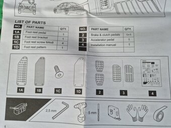 sportovní kryty pedálů Nissan Juke F15, Micra K13, Pulsar C1 - 13