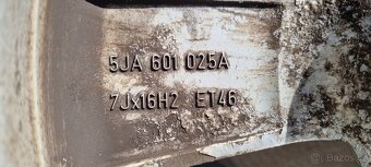 Alu kola originál Škoda Rapid 5x100 7x16 ET46 5JA 601 025 A - 13