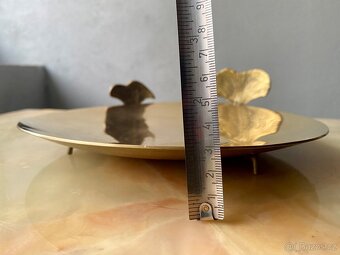 Starožitná mosazná Miska Na Ovoce S motivem Velrybího Ocasu - 13