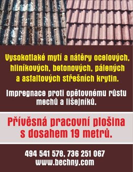 Práce z plošiny,  mytí a nátěry střechy. - 13