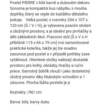 Vyvýšená velká dětská postel s psacím stolem - 13