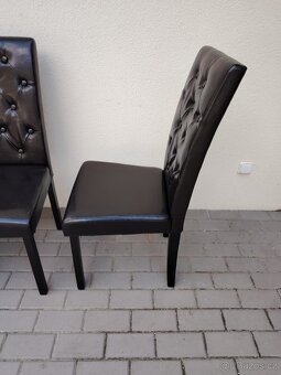 Nový set jídelních židlí, eko kůže černá lesk - 13