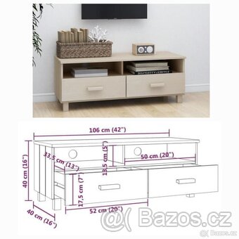Dřevěný TV stolek z borovice - 13