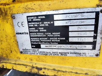 Minibagr Komatsu PC15, váha 1550kg. - 13