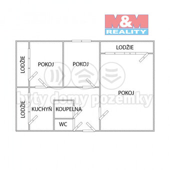 Prodej bytu 3+1, 60 m², Olomouc, ul. Lužická - 13