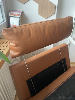 Kožená sedací souprava IKEA, hnědá, s lenoškou - 13