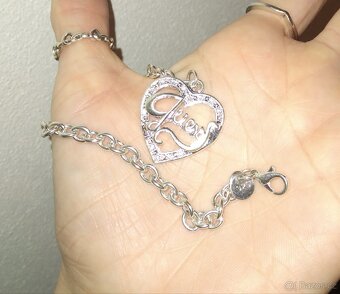 Nový náramek guess srdce srdíčko bižuterie 21 cm postribrene - 13