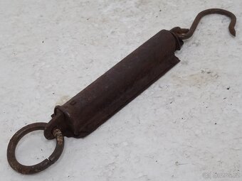 Retro starý kovový mincíř pružinová váha - 25kg - 13