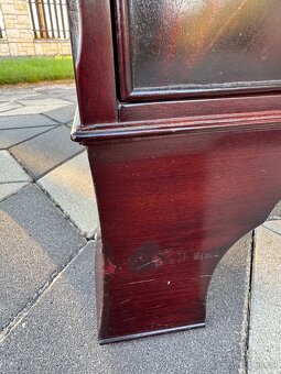 Psací stůl mahagon zelená kůže - 13