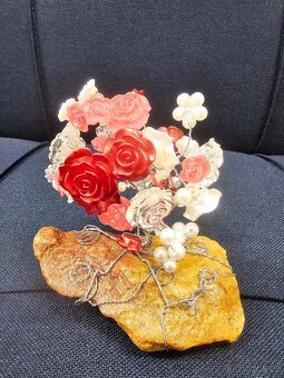 Strom života drátovaný na kameni - řemeslná ruční výroba - 13