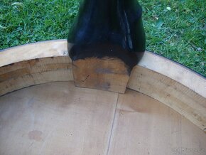Starožitný dřevěný Gerstl kulatý stůl stolek 74x68 cm masiv - 13