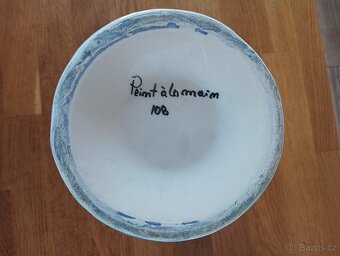 BRETAŇSKÁ FAJÁNS VÁZA QUIMPER RUČNĚ MALOVANÁ - 13