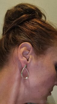 Nové dámské stříbrné náušnice oválné ovály 925 duté - 13