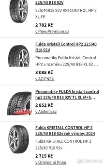 Kompletní ZÁNOVNÍ sada pneu Fulda 225/40/18 - 13