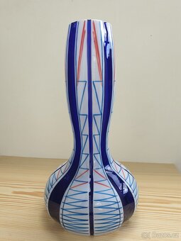 ZAMLUVENO-STAROŽITNÁ PŘEJÍMANÁ SKLENĚNÁ VÁZA RETRO 31CM - 13