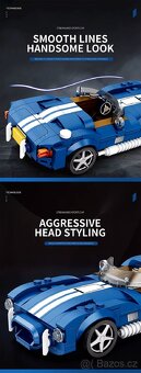 Stavebnice závodní auto modré - 13