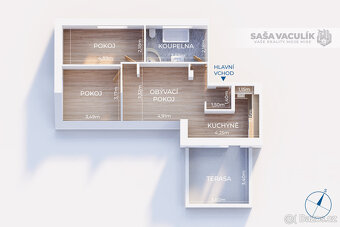 Prodej, podkrovní byt 3+kk, 56 m², Francova Lhota, okr. Vset - 13