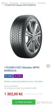 Zimní pneu 175/65 R14:DOT-2025: MATADOR - 13