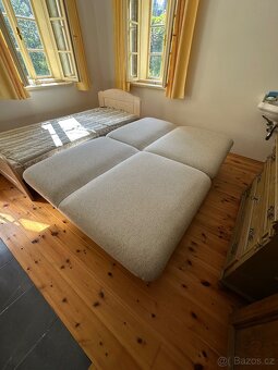 Dieter Knoll ROZKLÁDACÍ POHOVKA, dřevo, textil, šedá - 13