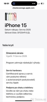 Zánovní IPhone 15 128gb - 13