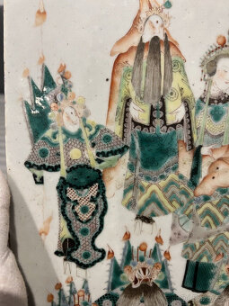 Ručně malované porcelánové talíře s čínskými rodinnými zelen - 13