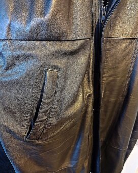 Pánský dlouhý černý kožený kabát styl křivák, hodně velký - 13