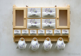 Police s kořenky do kuchyně - motiv levandule - 13