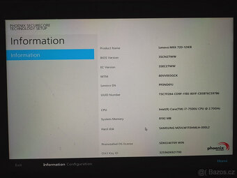 Lenovo MIIX 720-12IKB zlatý 2v1 Core i7 - na opravu/na díly - 13