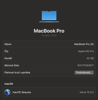 MacBook Pro 14" (2023) – M2 Pro, 32 GB RAM – TOP stav - 13