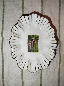 Starožitný upomínkový porcelán talířek Luhačovice - 13