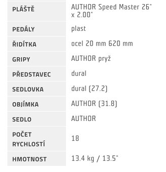 Dětské kolo Author A-Matrix 26 - 13