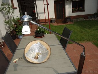 STOJACÍ LAMPA chrom a dřevo - 13