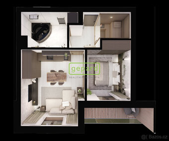 Prodej bytu 2+kk, 43,96m2,se saunou, Rýmařov, okres Bruntál - 13