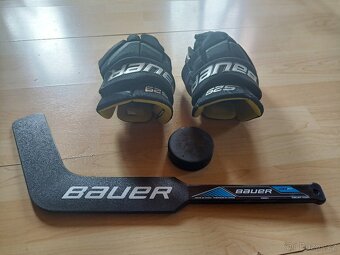 hokejová výstroj(hokejka+helmy+kalhoty+taška+chrániče) - 13