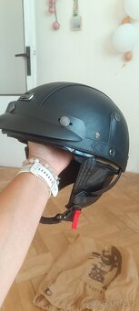 Kožená retro helma s brýlemi, kšiltem - 13