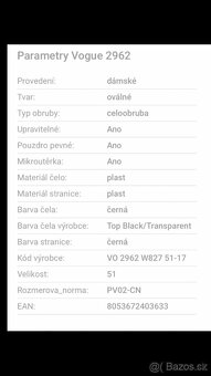 Predám nové dioptrické okuliare - rám VOGUE model 2962 - 13