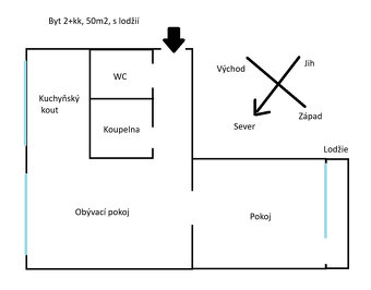 Pronájem 2+kk, 50m2 (s balk.) (Jablonec n.N., ul. Vlaštovčí) - 13