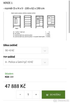 Dubová šatní skříň - SLEVA - 13