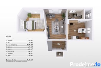 Prodej bytu 2+1, 71 m2, Třebízského Znojmo, ev.č. 100079 - 13