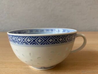Nový šálek s podšálkem z čínského porcelánu - průsvitné boky - 13
