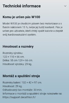 DOMYOS tréninkový bezmotorový pás W100 - 13