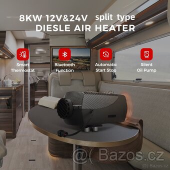 Nezávislé topení 5kW, 12+24V, Auto START/STOP, BT - 13