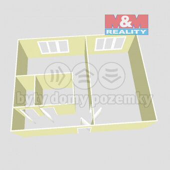 Pronájem bytu 1+kk, 35 m², Jirkov, ul. Bedřicha Pacholíka - 13