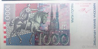 Bankovky 5 - 1000 kun a 1 - 50 000 dinárů Chorvatsko - 13