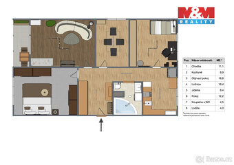 Prodej bytu 4+1, 78 m², OV, Jirkov, ul. Studentská - 13