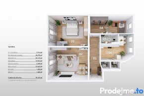 Prodej bytu 3+1, 91 m2 -  Bezručova, Znojmo, ev.č. 01069 - 13
