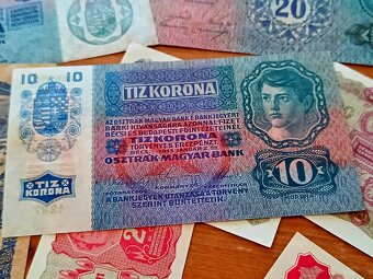 Staré bankovky Rakousko-Uherska (50, 20, 10, 2, 1 koruna) - 13