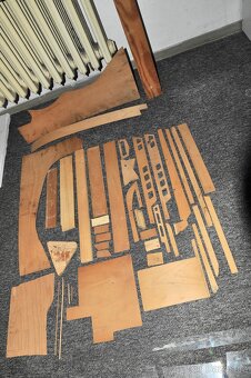 MODEL DŘEVĚNÉ LODI S MATERIÁLEM, DVA MOTORY, SERVO - 13