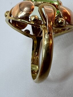 Krásný zlatý prsten - peridot - 13